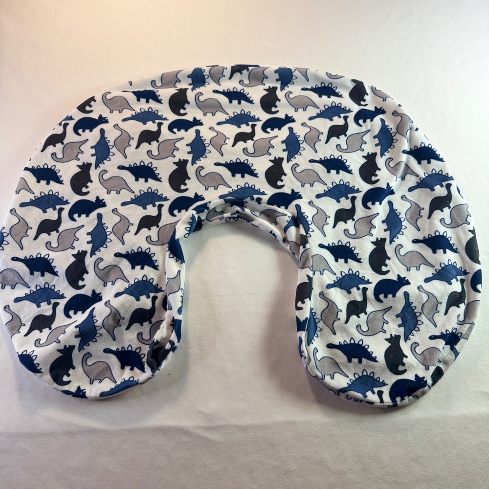 Boppy Nursing Pillow Cover Blue Grey Dinosaur Print Slipcover